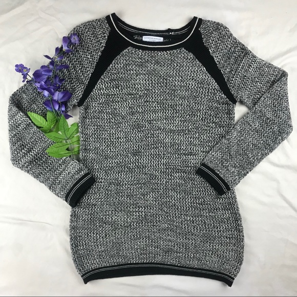 Katherine Barclay Sweaters - Katherine Barclay Black and White Crewneck Sweater